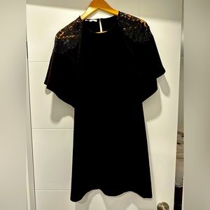 Ali + Jay black work once dress with lace.